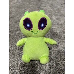 BMI Merchandise Lime Green Alien Plush Stuffed Toy Purple Eyes Space Alien